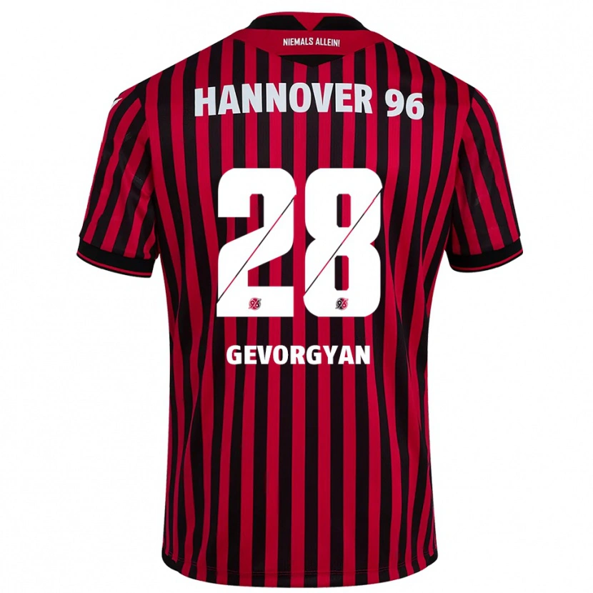 Danxen Criança Camisola Mark Gevorgyan #28 Vermelho Preto Principal 2025/26 Camisa