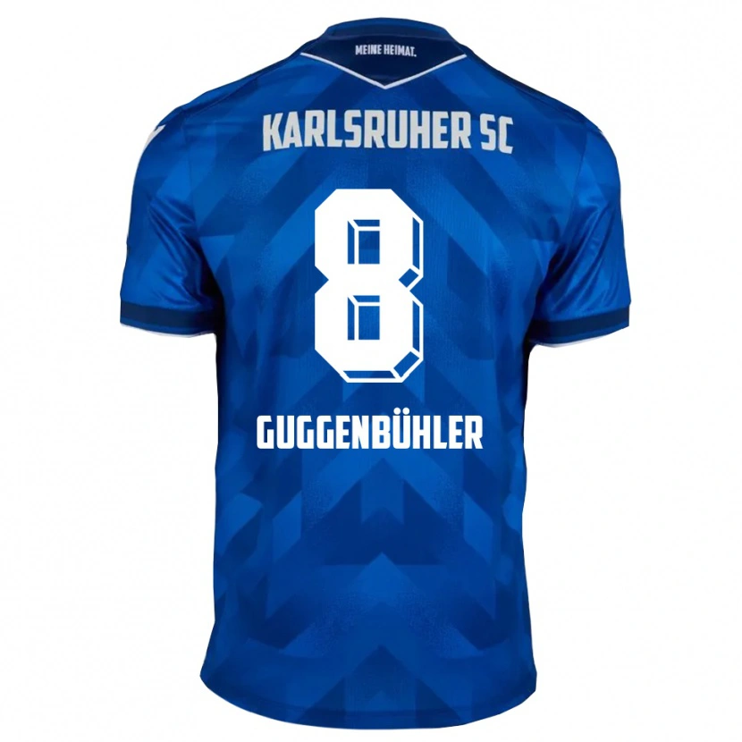 Danxen Criança Camisola Simon Guggenbühler #8 Azul Branco Principal 2025/26 Camisa