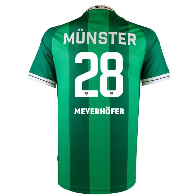 Danxen Criança Camisola Marco Meyerhöfer #28 Verde Branco Principal 2025/26 Camisa