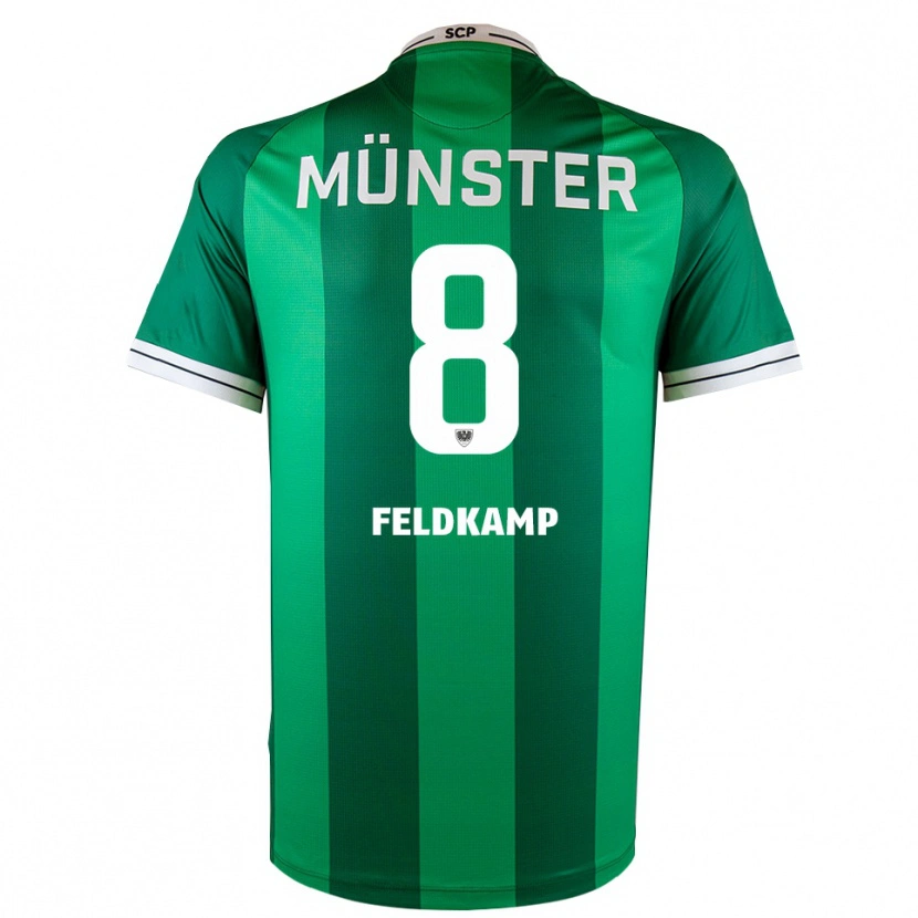 Danxen Criança Camisola Noah Feldkamp #8 Verde Branco Principal 2025/26 Camisa