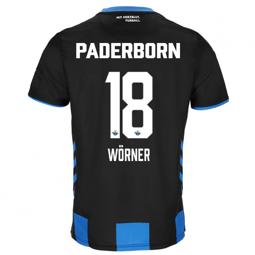 Danxen Criança Camisola Marco Wörner #18 Preto Azul Principal 2025/26 Camisa