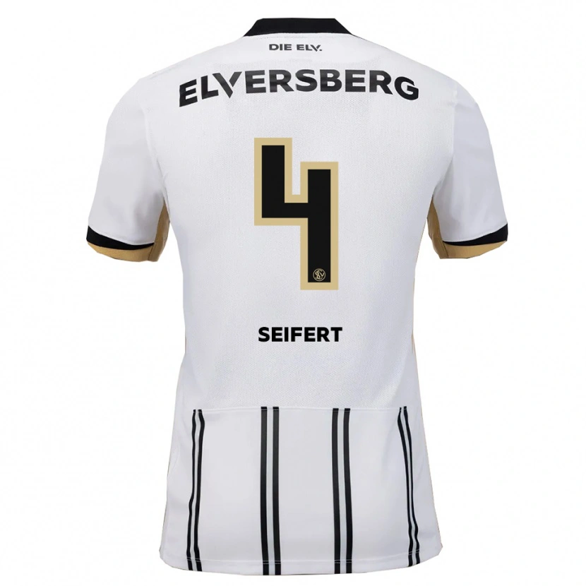 Danxen Criança Camisola Luis Seifert #4 Branco Preto Principal 2025/26 Camisa