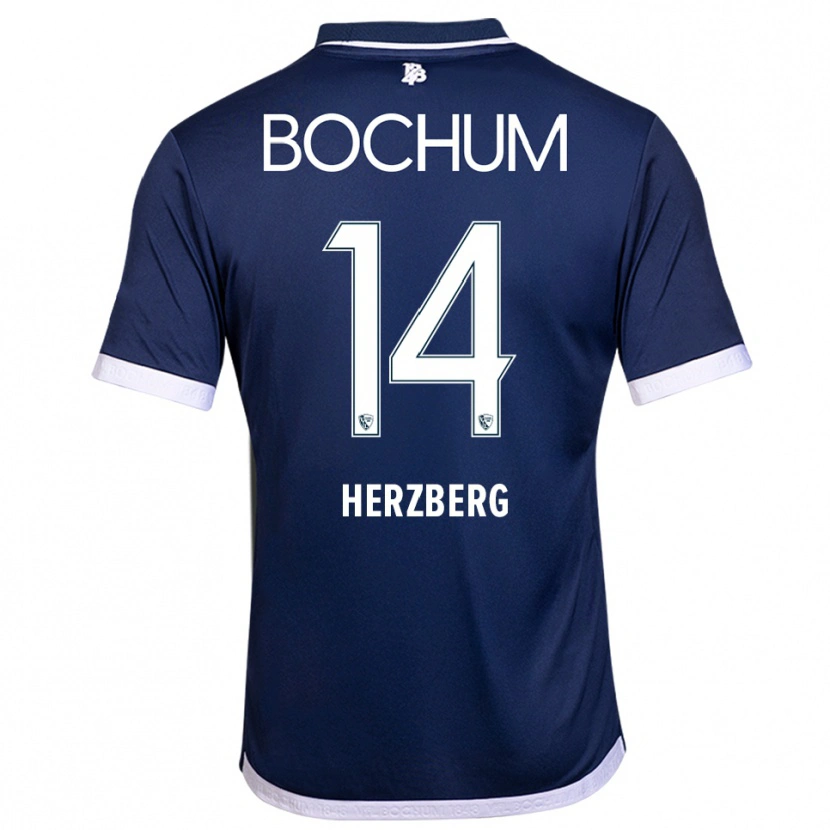 Danxen Criança Camisola Janek Herzberg #14 Azul Marinho Branco Principal 2025/26 Camisa