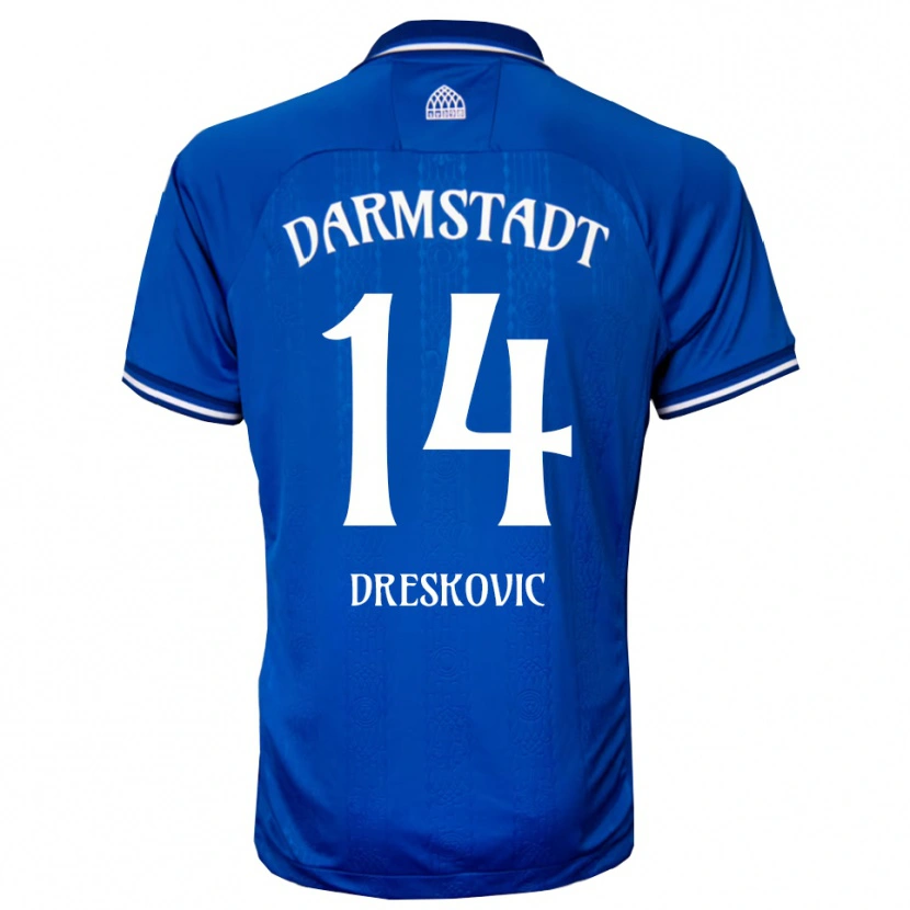Danxen Criança Camisola Meldin Dreskovic #14 Azul Branco Principal 2025/26 Camisa