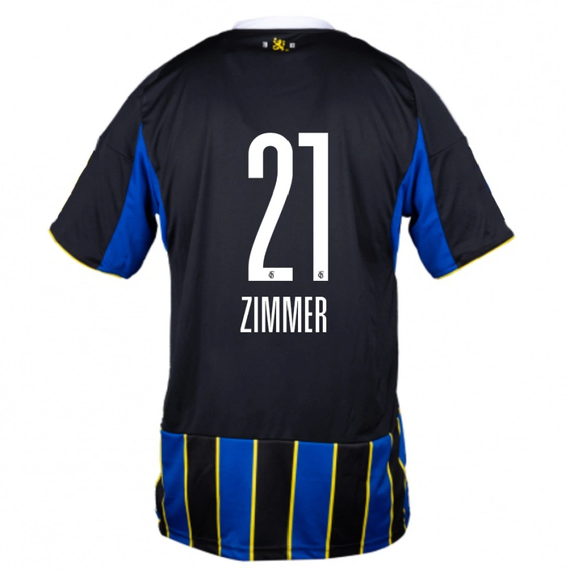 Danxen Criança Camisola Marvin Zimmer #21 Azul Preto Amarelo Principal 2025/26 Camisa