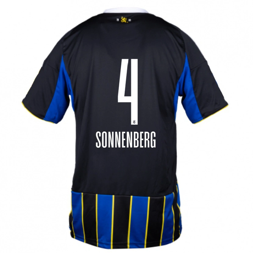 Danxen Criança Camisola Sven Sonnenberg #4 Azul Preto Amarelo Principal 2025/26 Camisa