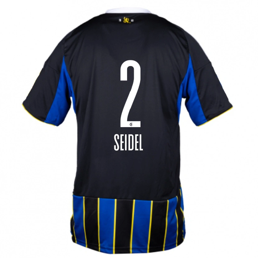 Danxen Criança Camisola Jonas Seidel #2 Azul Preto Amarelo Principal 2025/26 Camisa