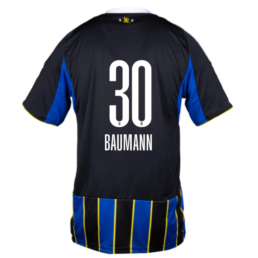Danxen Criança Camisola Dominic Baumann #30 Azul Preto Amarelo Principal 2025/26 Camisa