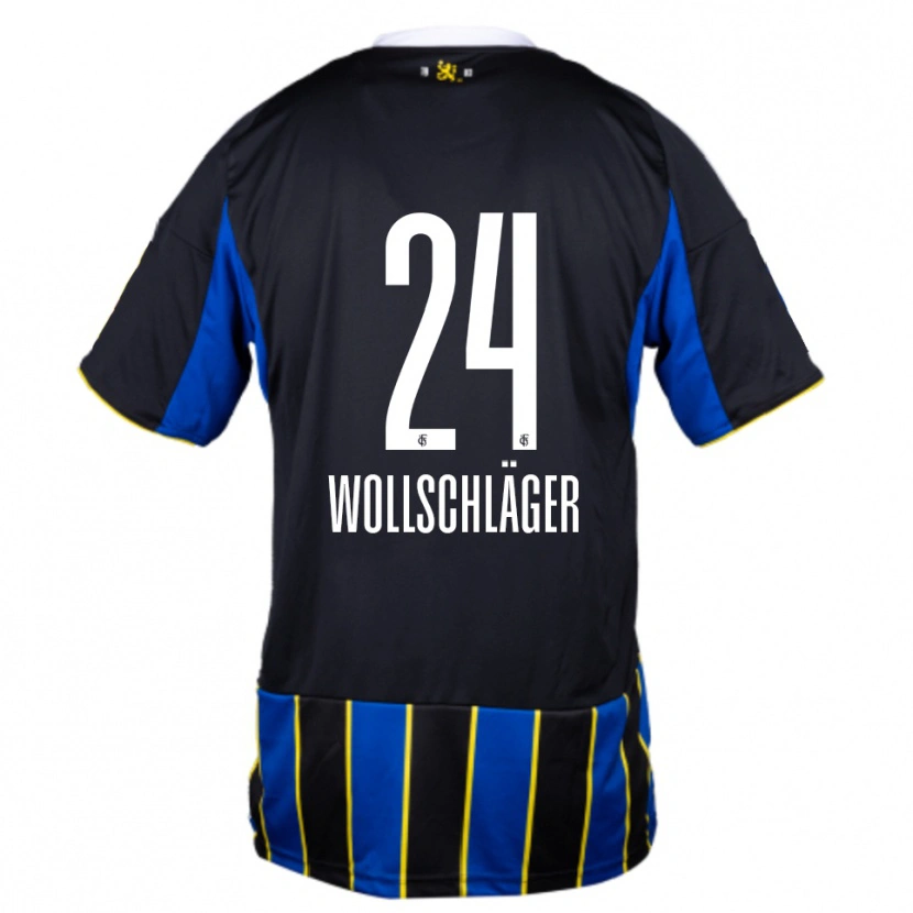 Danxen Criança Camisola Luca Wollschläger #24 Azul Preto Amarelo Principal 2025/26 Camisa