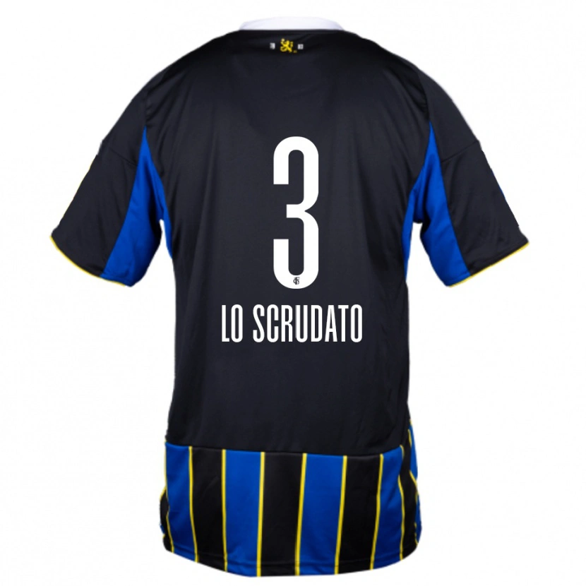 Danxen Criança Camisola Gianluca Lo Scrudato #3 Azul Preto Amarelo Principal 2025/26 Camisa