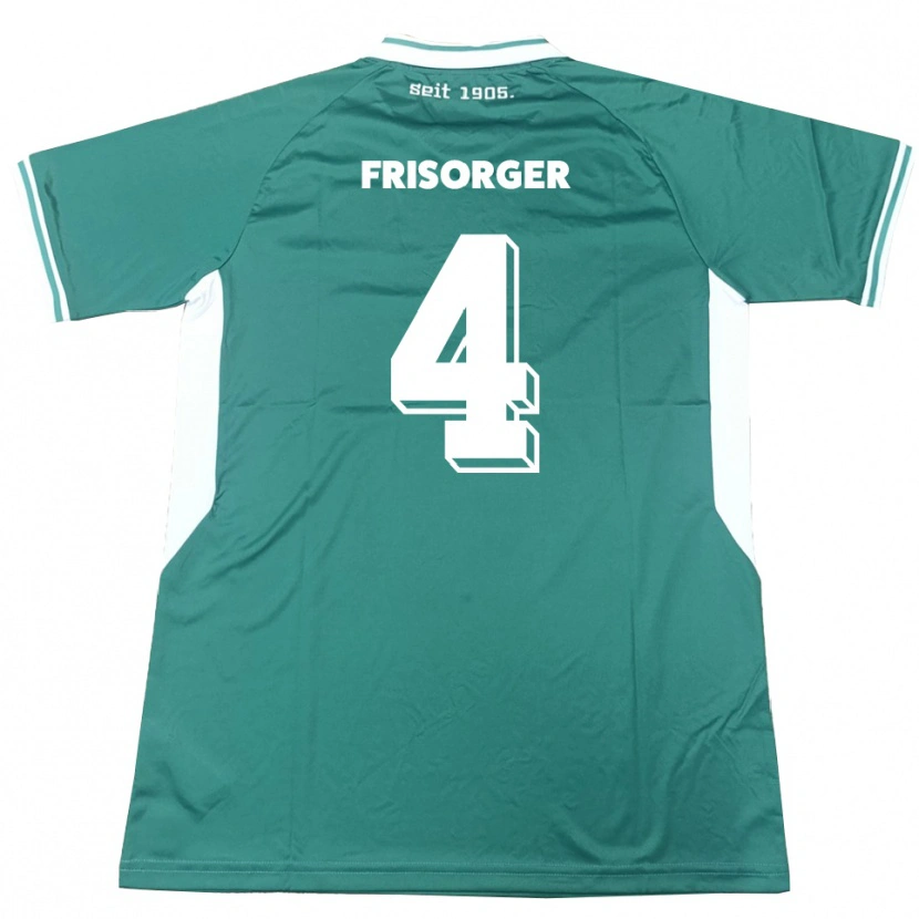 Danxen Criança Camisola Kevin Frisorger #4 Verde Branco Principal 2025/26 Camisa