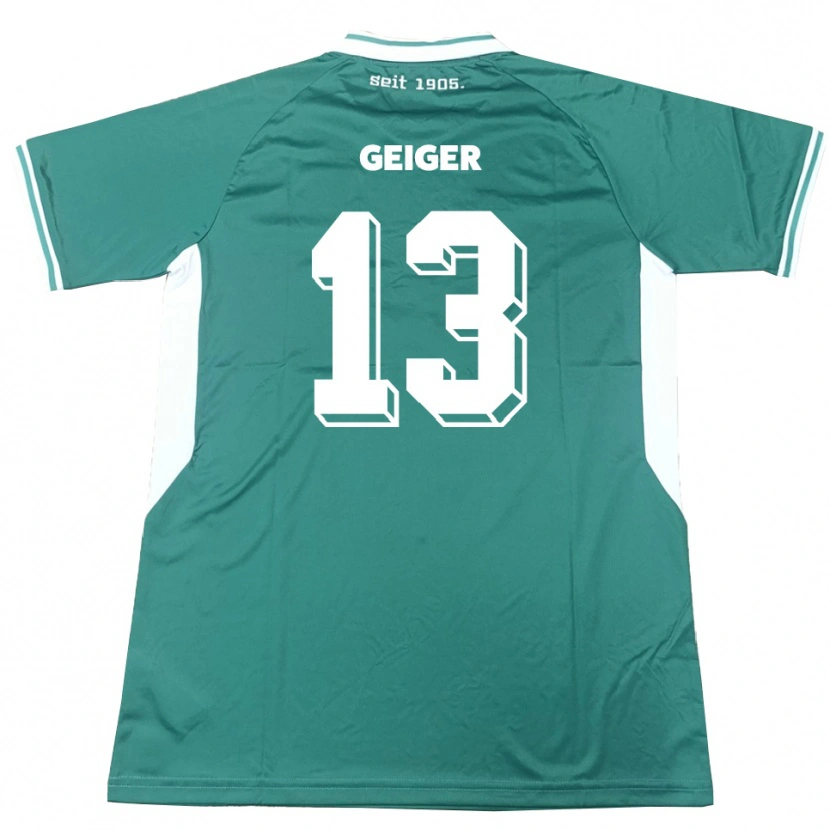 Danxen Criança Camisola Luca Geiger #13 Verde Branco Principal 2025/26 Camisa