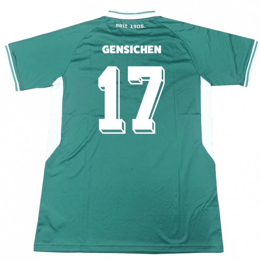 Danxen Criança Camisola Tim Gensichen #17 Verde Branco Principal 2025/26 Camisa