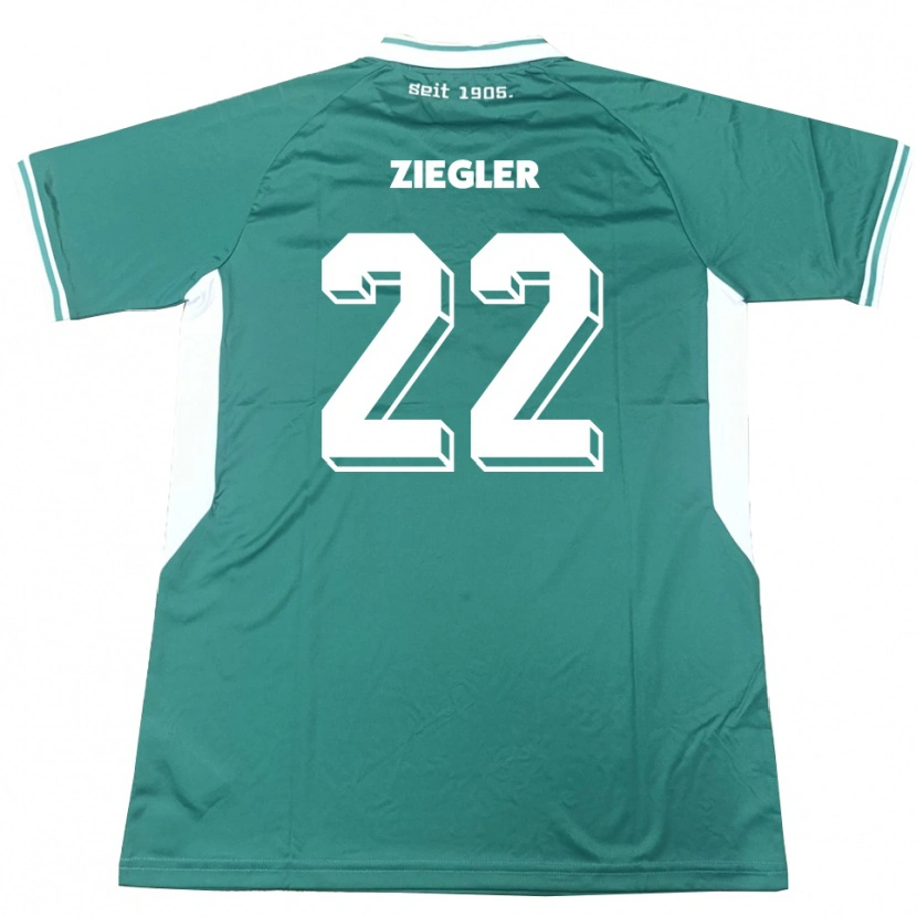 Danxen Criança Camisola Kevin Ziegler #22 Verde Branco Principal 2025/26 Camisa