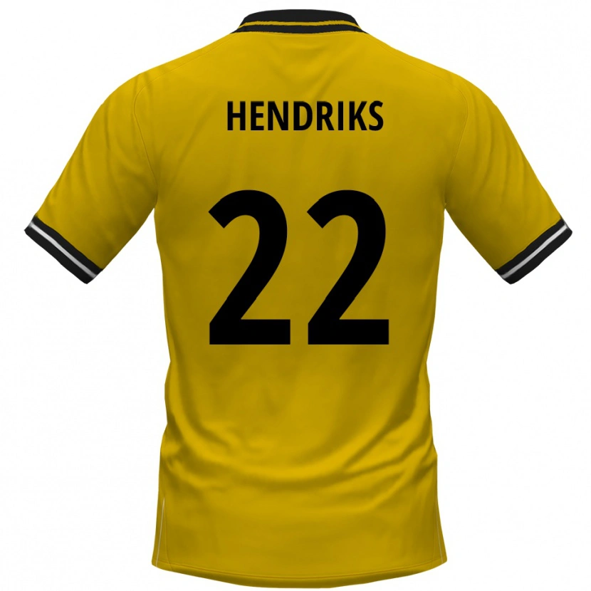 Danxen Criança Camisola Tom Hendriks #22 Amarelo Preto Principal 2025/26 Camisa