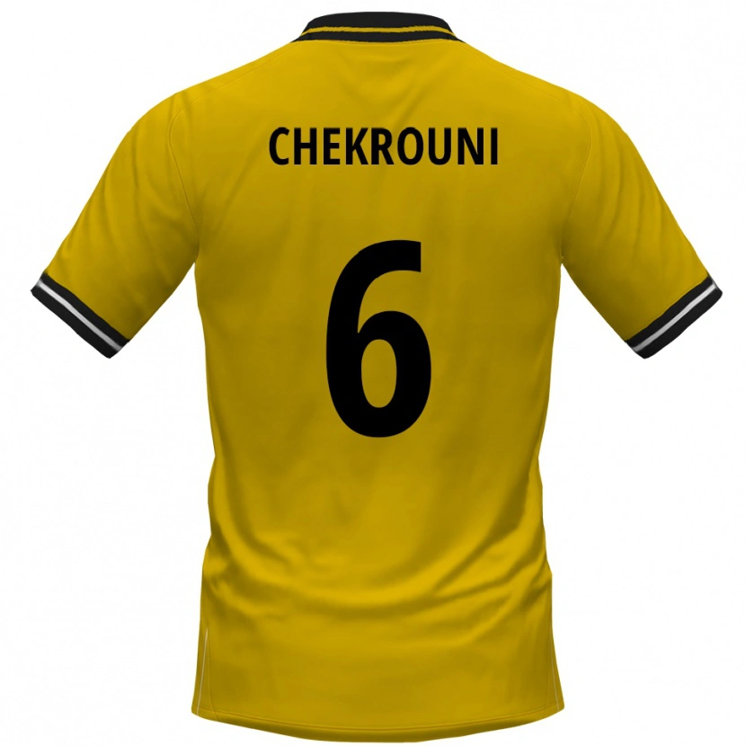 Danxen Criança Camisola Salim Chekrouni #6 Amarelo Preto Principal 2025/26 Camisa