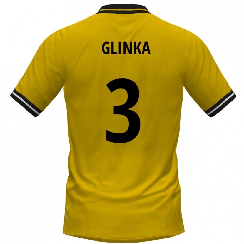 Danxen Criança Camisola Tim Glinka #3 Amarelo Preto Principal 2025/26 Camisa
