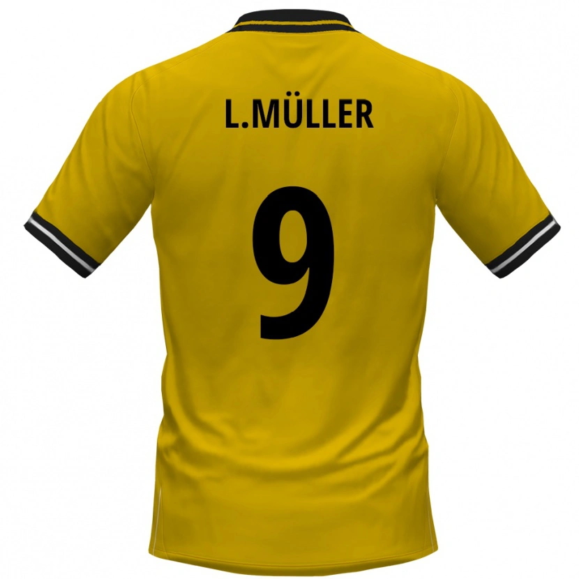 Danxen Criança Camisola Levyn Müller #9 Amarelo Preto Principal 2025/26 Camisa