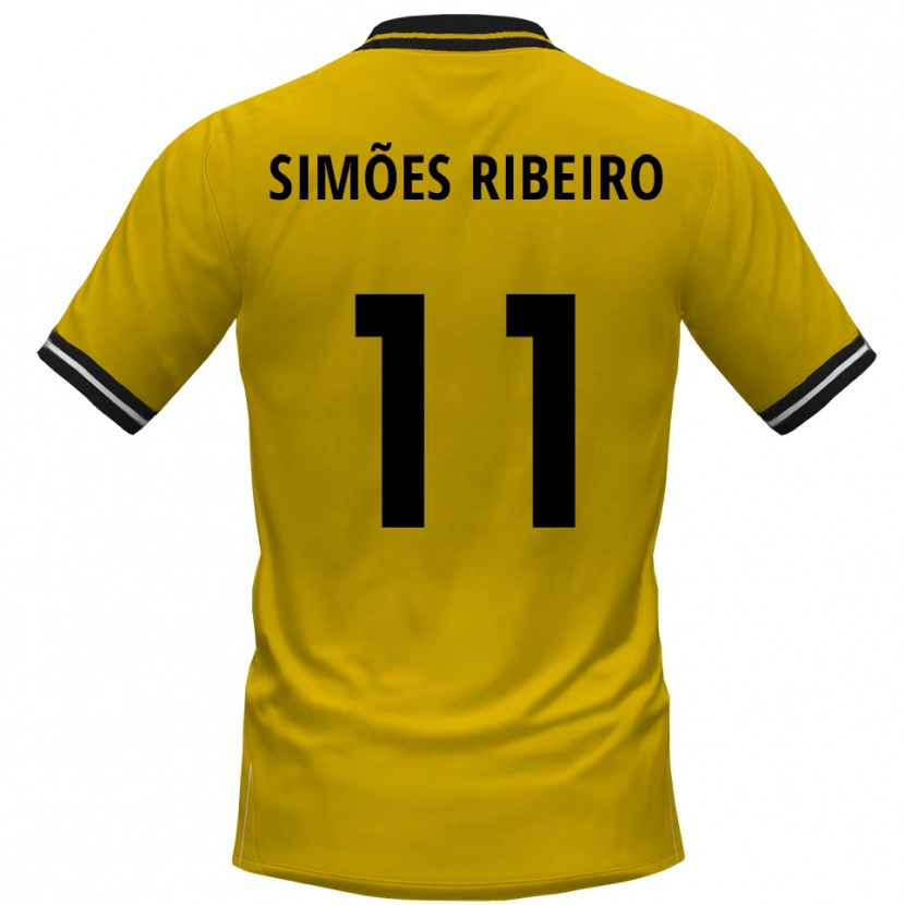 Danxen Criança Camisola Dominik Simões Ribeiro #11 Amarelo Preto Principal 2025/26 Camisa