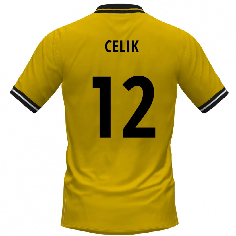Danxen Criança Camisola Haci Celik #12 Amarelo Preto Principal 2025/26 Camisa