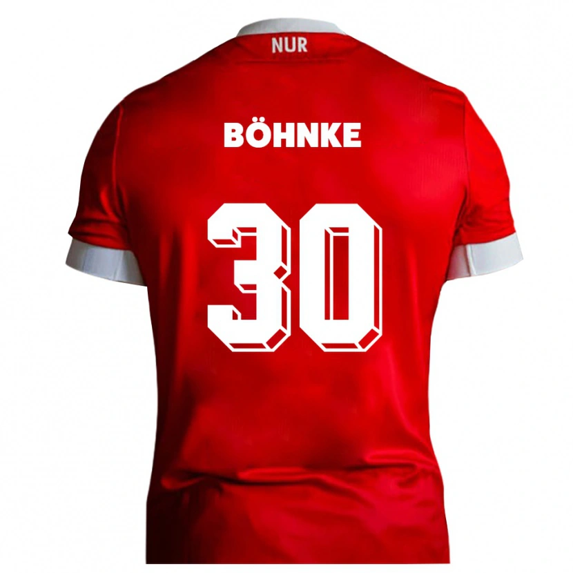 Danxen Criança Camisola Max Böhnke #30 Vermelho Branco Principal 2025/26 Camisa