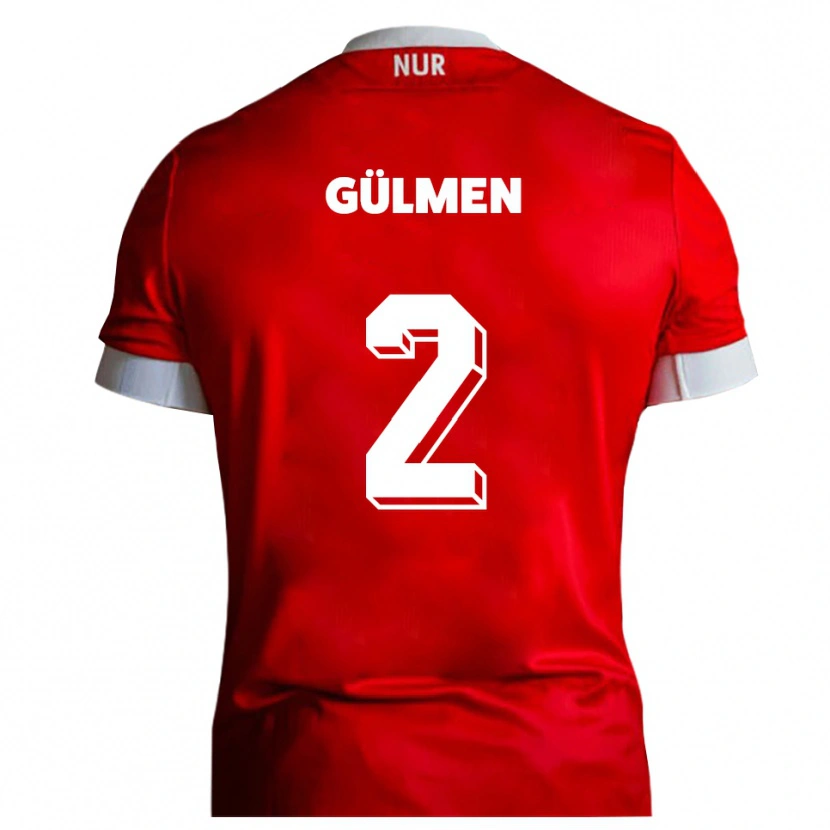 Danxen Criança Camisola Kubilay Gülmen #2 Vermelho Branco Principal 2025/26 Camisa