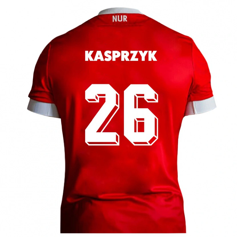 Danxen Criança Camisola Nicolas Kasprzyk #26 Vermelho Branco Principal 2025/26 Camisa