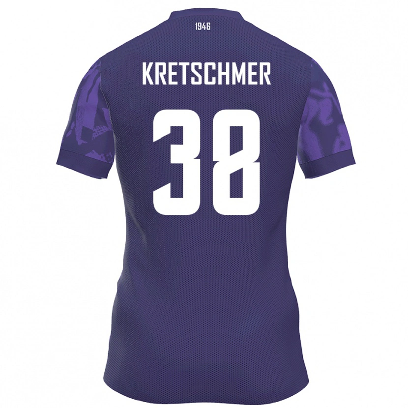 Danxen Criança Camisola Theo Kretschmer #38 Roxo Branco Principal 2025/26 Camisa