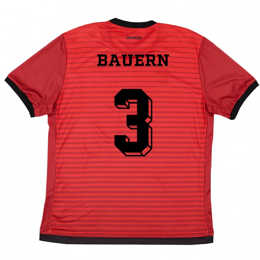 Danxen Criança Camisola Katharina Bauern #3 Vermelho Preto Principal 2025/26 Camisa