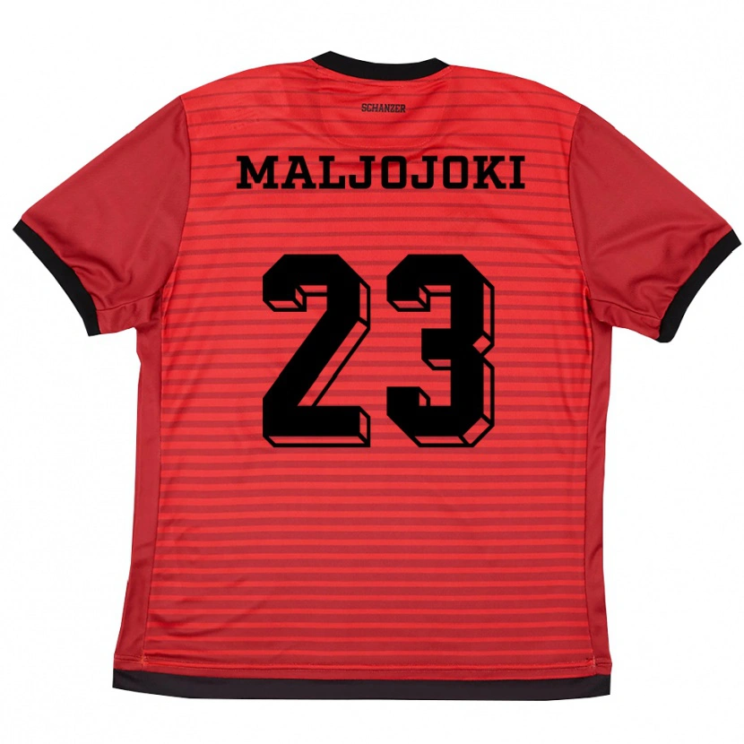 Danxen Criança Camisola Jasper Maljojoki #23 Vermelho Preto Principal 2025/26 Camisa
