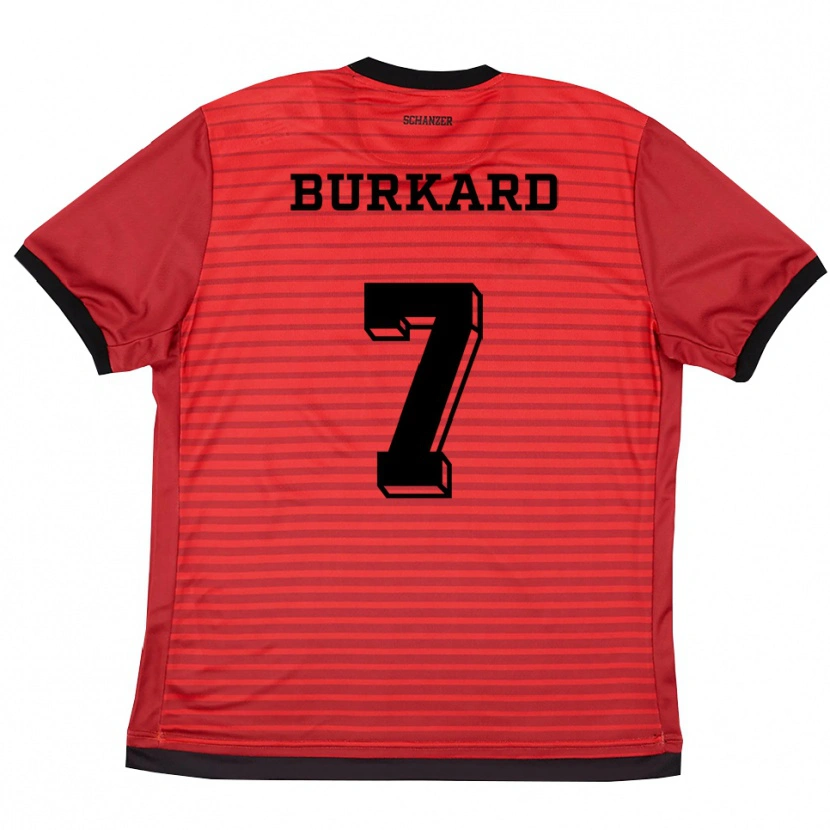 Danxen Criança Camisola Nadja Burkard #7 Vermelho Preto Principal 2025/26 Camisa