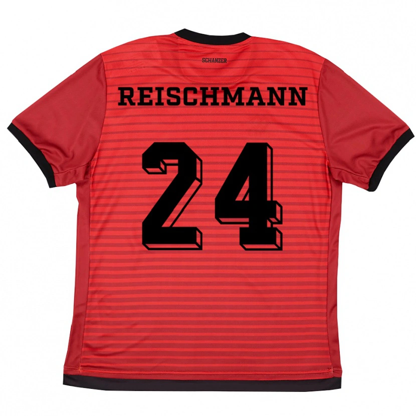 Danxen Criança Camisola Stefanie Reischmann #24 Vermelho Preto Principal 2025/26 Camisa