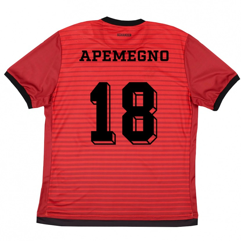 Danxen Criança Camisola Elom Apemegno #18 Vermelho Preto Principal 2025/26 Camisa
