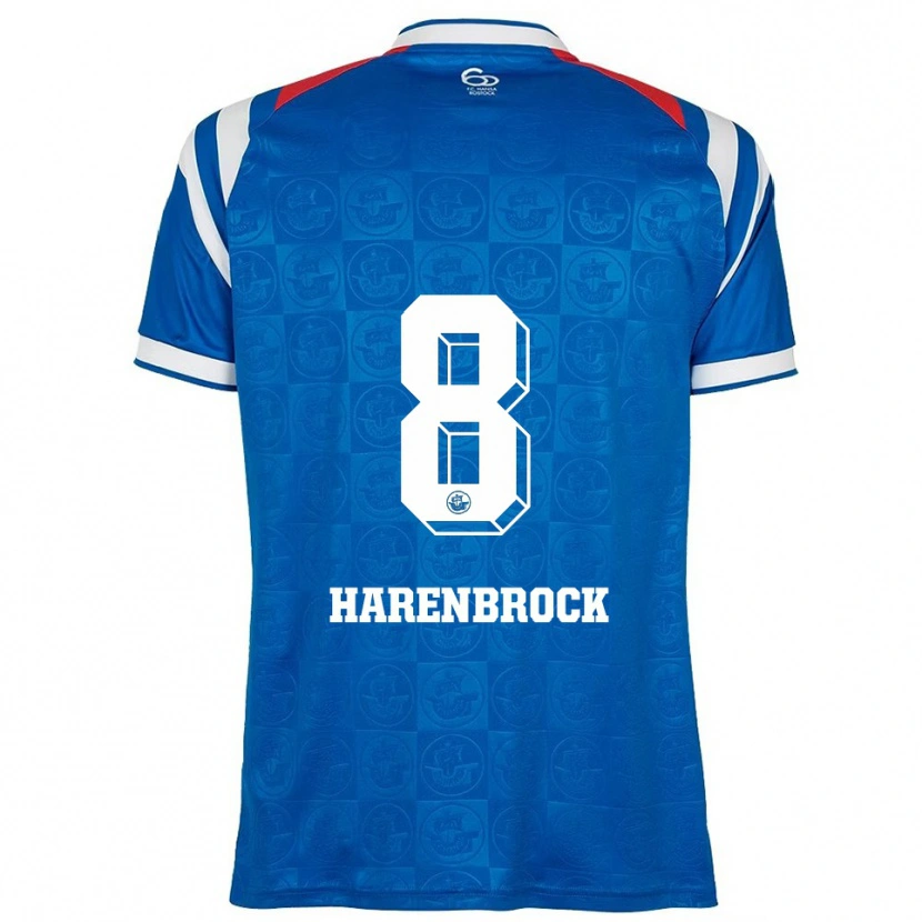Danxen Criança Camisola Cedric Harenbrock #8 Azul Branco Vermelho Principal 2025/26 Camisa