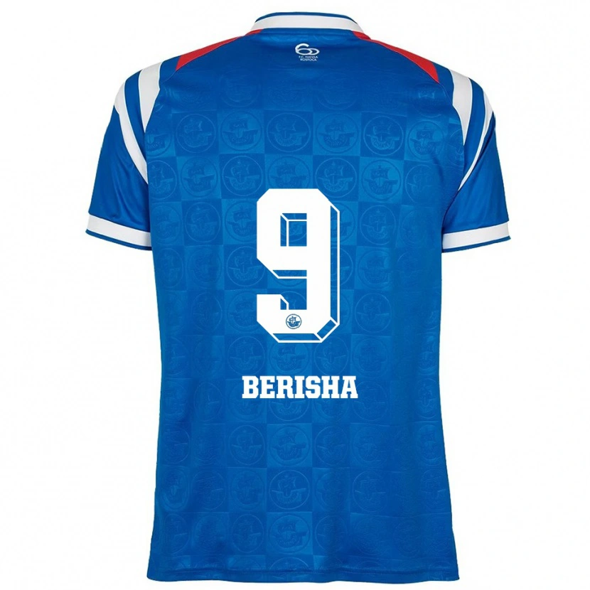 Danxen Criança Camisola Albin Berisha #9 Azul Branco Vermelho Principal 2025/26 Camisa