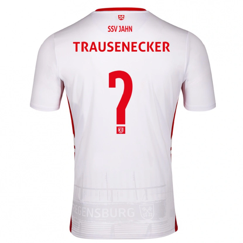 Danxen Criança Camisola Bastian Trausenecker #0 Branco Vermelho Principal 2025/26 Camisa