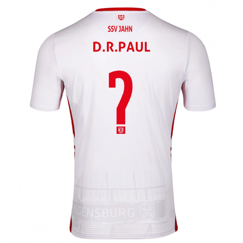 Danxen Criança Camisola David Rodríguez Paul #0 Branco Vermelho Principal 2025/26 Camisa