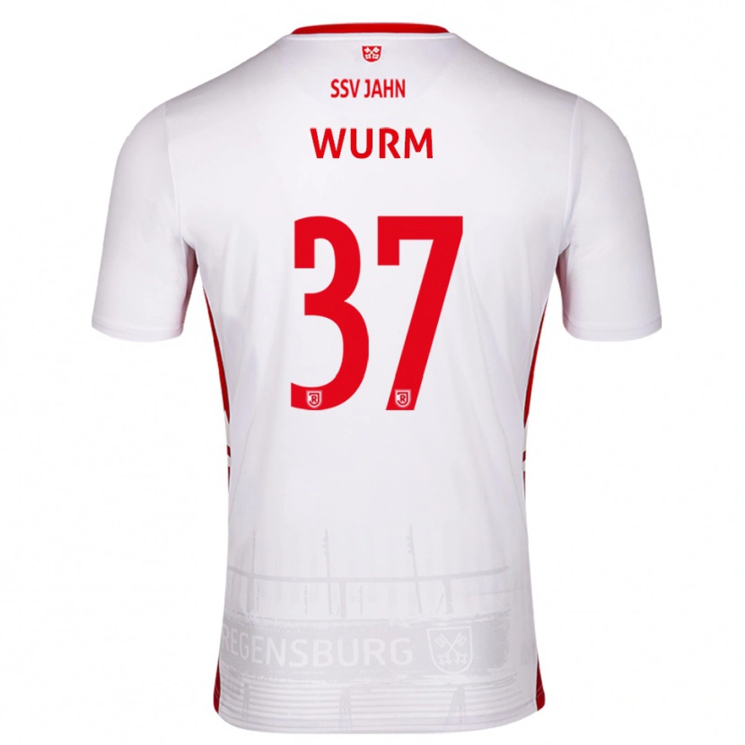Danxen Criança Camisola Leopold Wurm #37 Branco Vermelho Principal 2025/26 Camisa