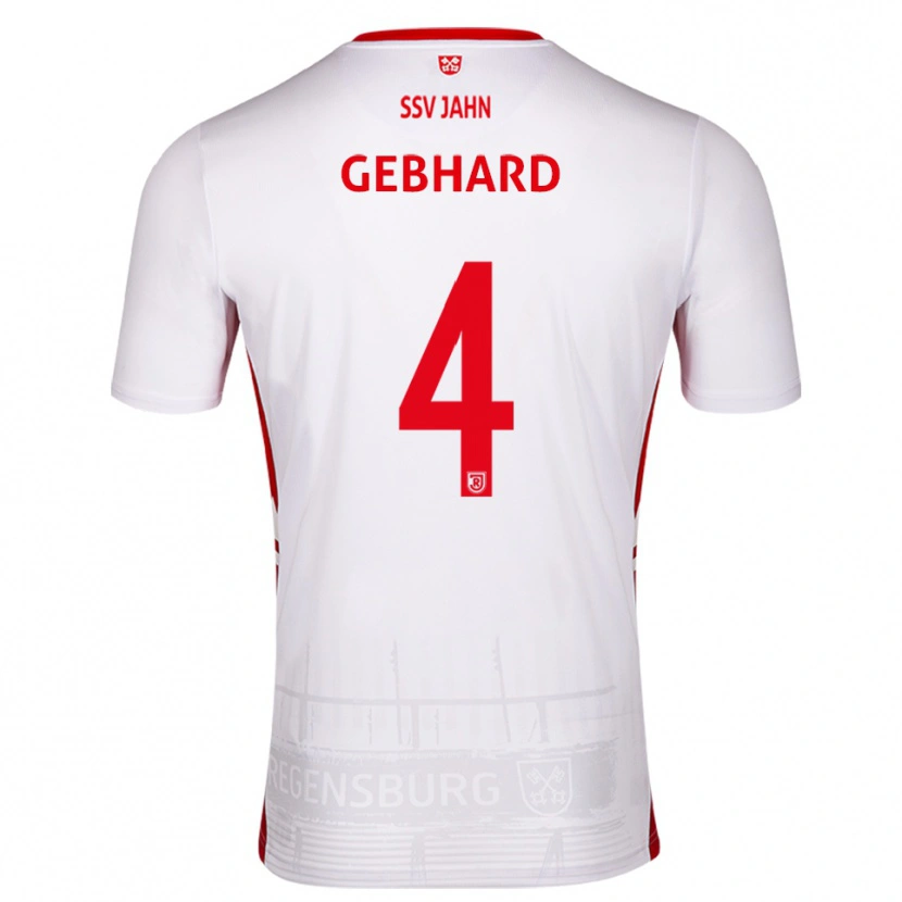 Danxen Criança Camisola Paul Gebhard #4 Branco Vermelho Principal 2025/26 Camisa