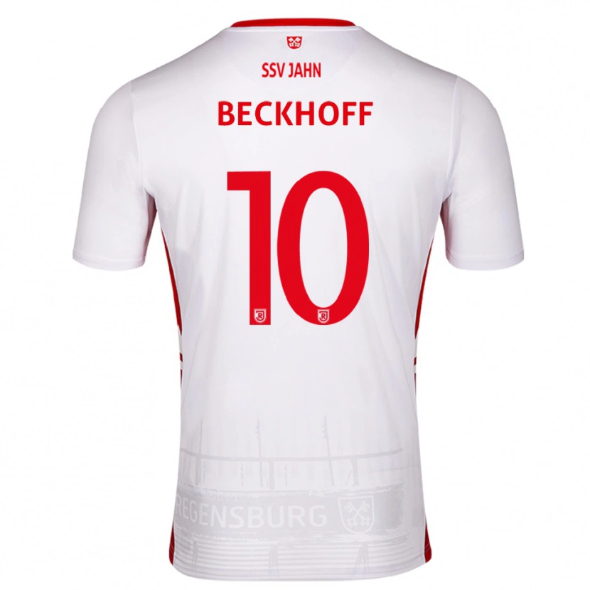 Danxen Criança Camisola Phil Beckhoff #10 Branco Vermelho Principal 2025/26 Camisa