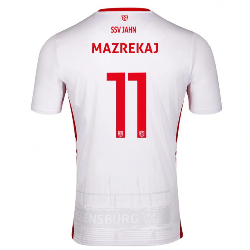 Danxen Criança Camisola Abaz Mazrekaj #11 Branco Vermelho Principal 2025/26 Camisa