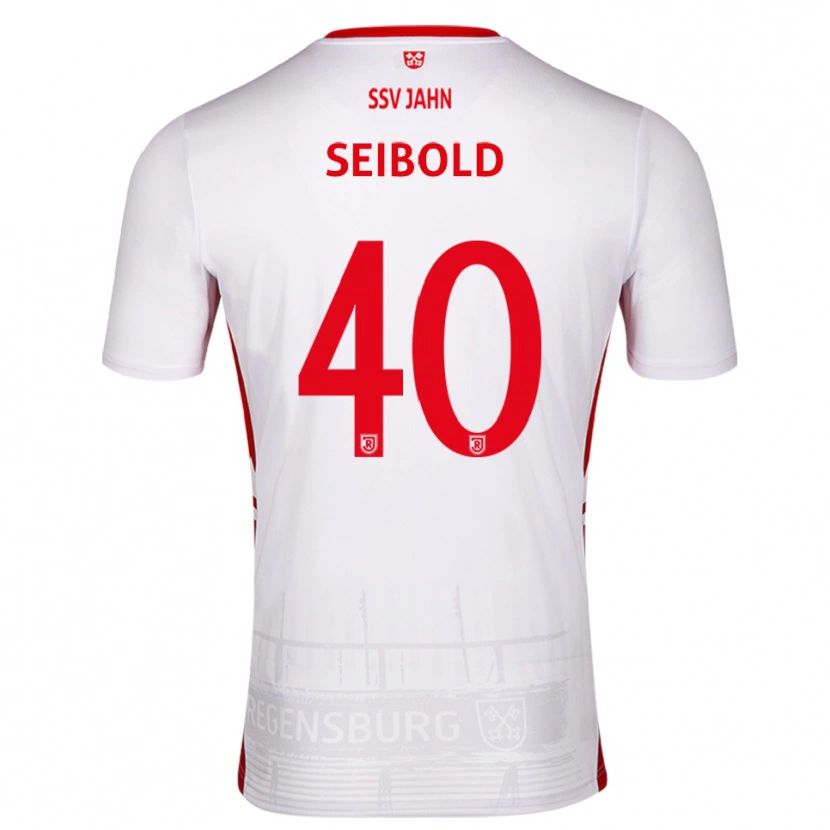 Danxen Criança Camisola Jakob Seibold #40 Branco Vermelho Principal 2025/26 Camisa