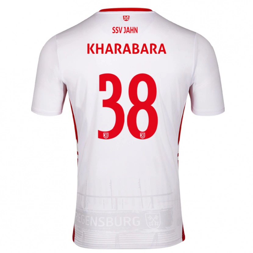 Danxen Criança Camisola Volodymyr Kharabara #38 Branco Vermelho Principal 2025/26 Camisa