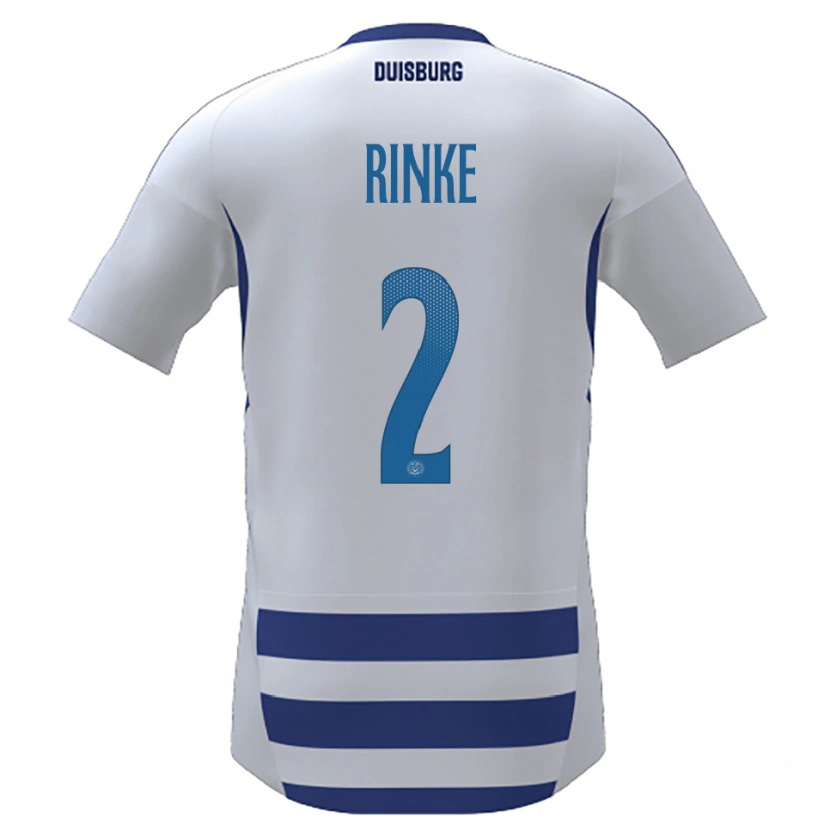 Danxen Criança Camisola Ole Rinke #2 Branco Azul Principal 2025/26 Camisa