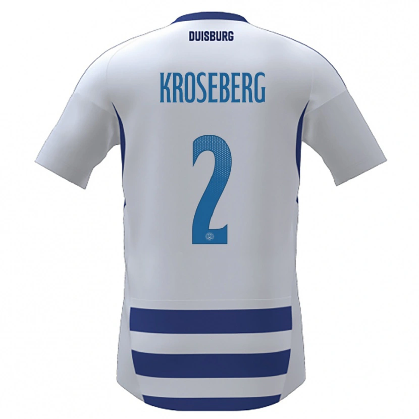 Danxen Criança Camisola Jana Kroseberg #2 Branco Azul Principal 2025/26 Camisa