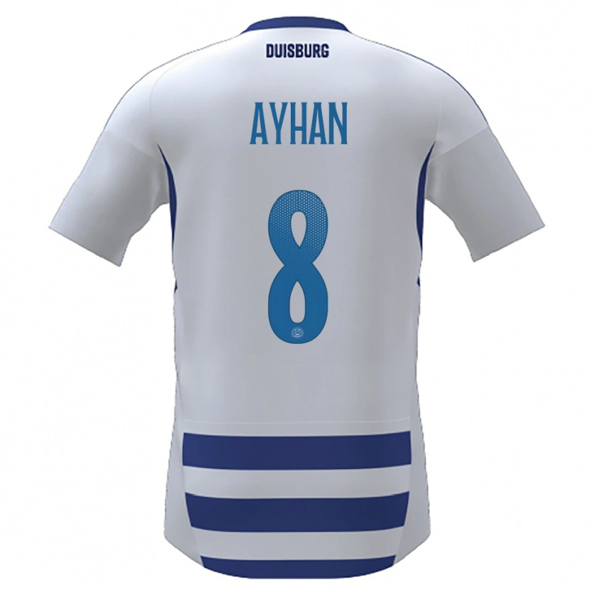 Danxen Criança Camisola Berat Ayhan #8 Branco Azul Principal 2025/26 Camisa