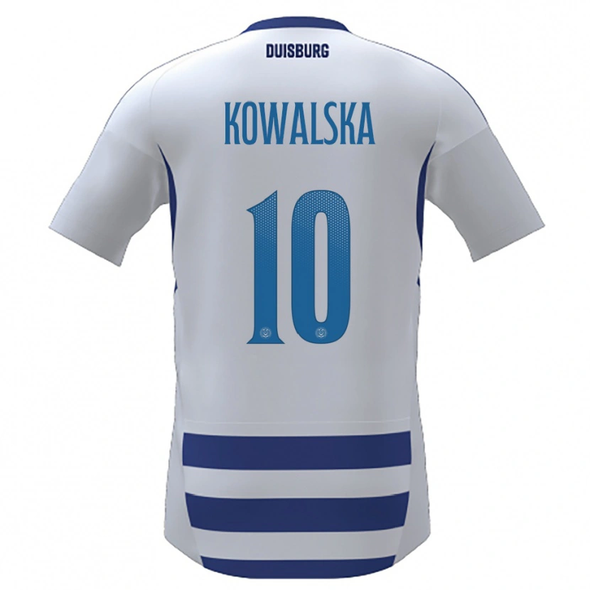 Danxen Criança Camisola Darren Kowalska #10 Branco Azul Principal 2025/26 Camisa