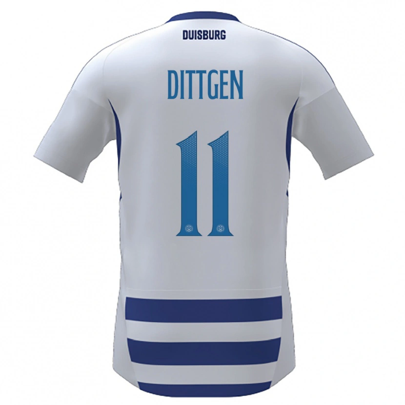 Danxen Criança Camisola Maximilian Dittgen #11 Branco Azul Principal 2025/26 Camisa