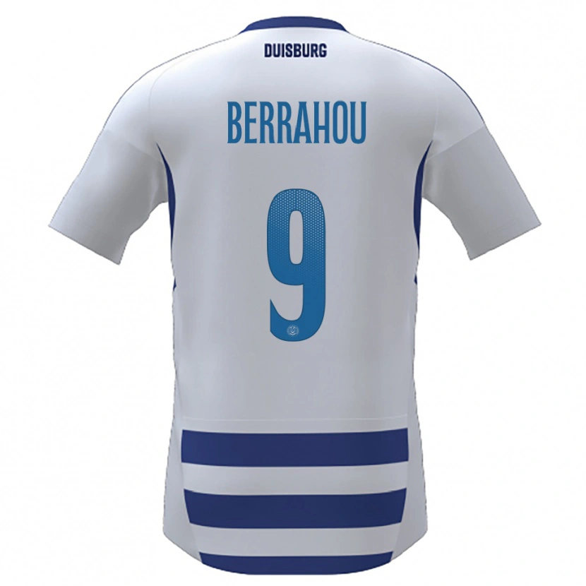 Danxen Criança Camisola Mohammed Berrahou #9 Branco Azul Principal 2025/26 Camisa