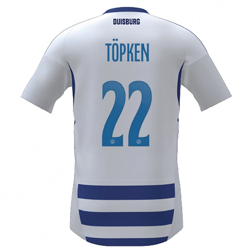 Danxen Criança Camisola Thilo Töpken #22 Branco Azul Principal 2025/26 Camisa
